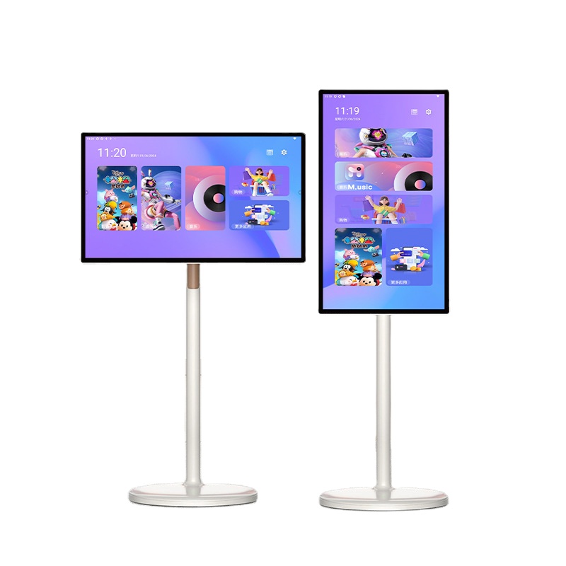 Smart Home Monitor - 32インチ可動式タッチスクリーンモニター、Android搭載ワイヤレスポータブルスマートテレビ、家庭用フロアスタンド型デジタルサイネージおよびディスプレイ