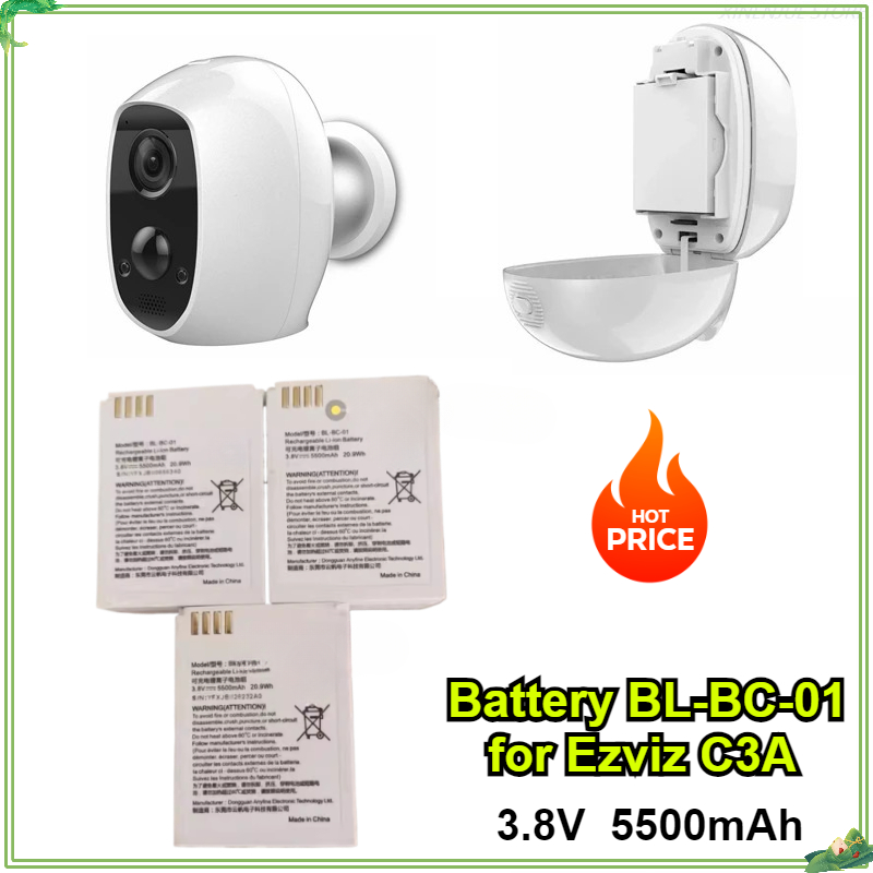 Smart Home Camera Ezviz - ホームセキュリティカメラバッテリーBL-BC-01、ezviz c3a、3.8v、5500mahデジタルバッテリー