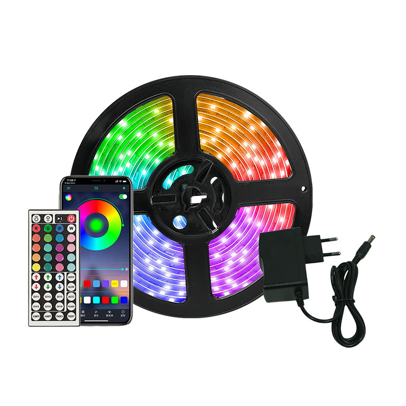 Smart Home Lighting Control - STTLアプリ制御とリモコン付き5mスマートストリップライト30LEDs/m RGBカラーチェンジLEDストリップライト（家庭装飾用）