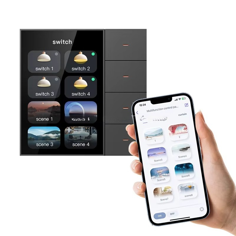 Smart Home Panel - F3 Pro 3.5インチIPSタッチパネルスマートスイッチ Zigbee 4シーン調光器 UK