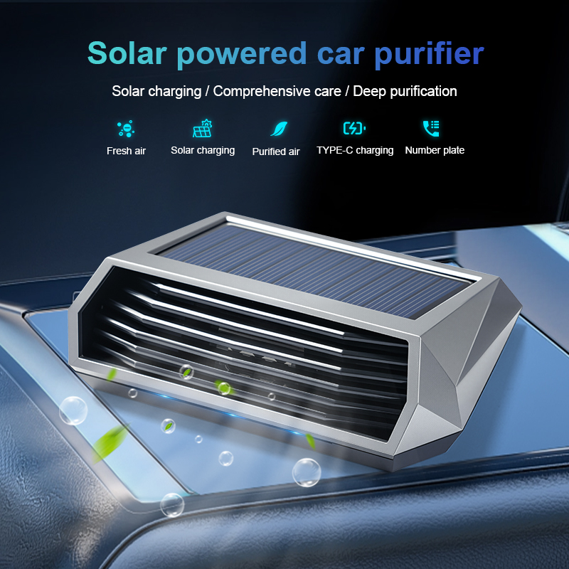 Smart Air Purifier - 1個入り、ソーラー空気清浄機、自動運転、振動センサー付き空気清浄機、車内の空気を大幅に改善できます。