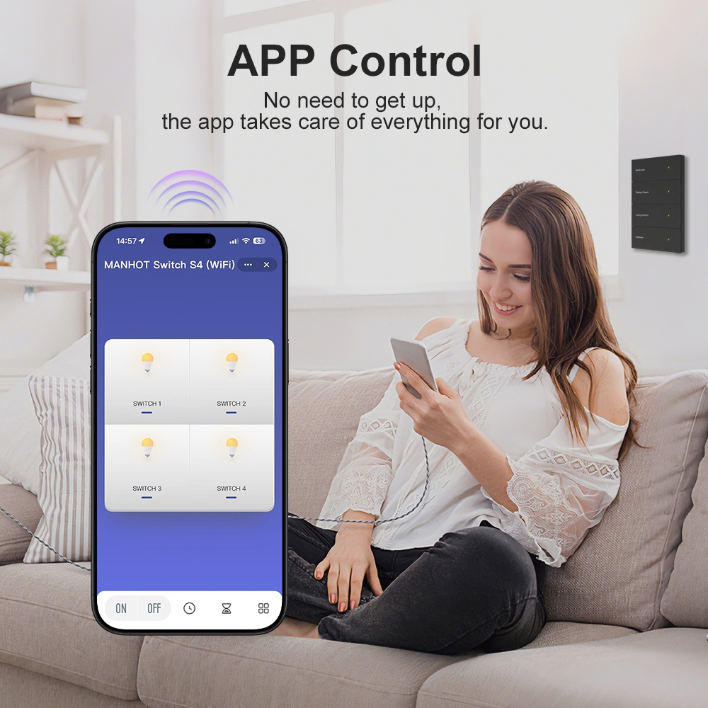 Manhot DIYネームスイッチZigbeeスマートディス - Smart Home Lighting Control のレビューと価格