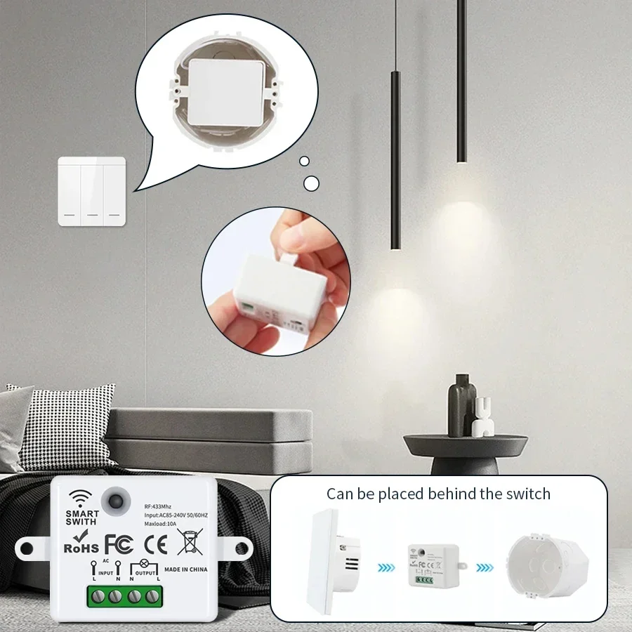 RF 433MHz ワイヤレスリモートコントロールスイッチス - Smart Home Lighting Control のレビューと価格