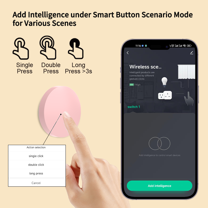 ZigBee スマートワイヤレスボタンシーンスイッチ Tuy - Smart Home Features のレビューと価格