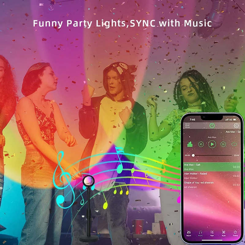 スマートLEDサンセットランプ,カラフルな変更ランプ,Blu - Smart Home Lighting Control のレビューと価格