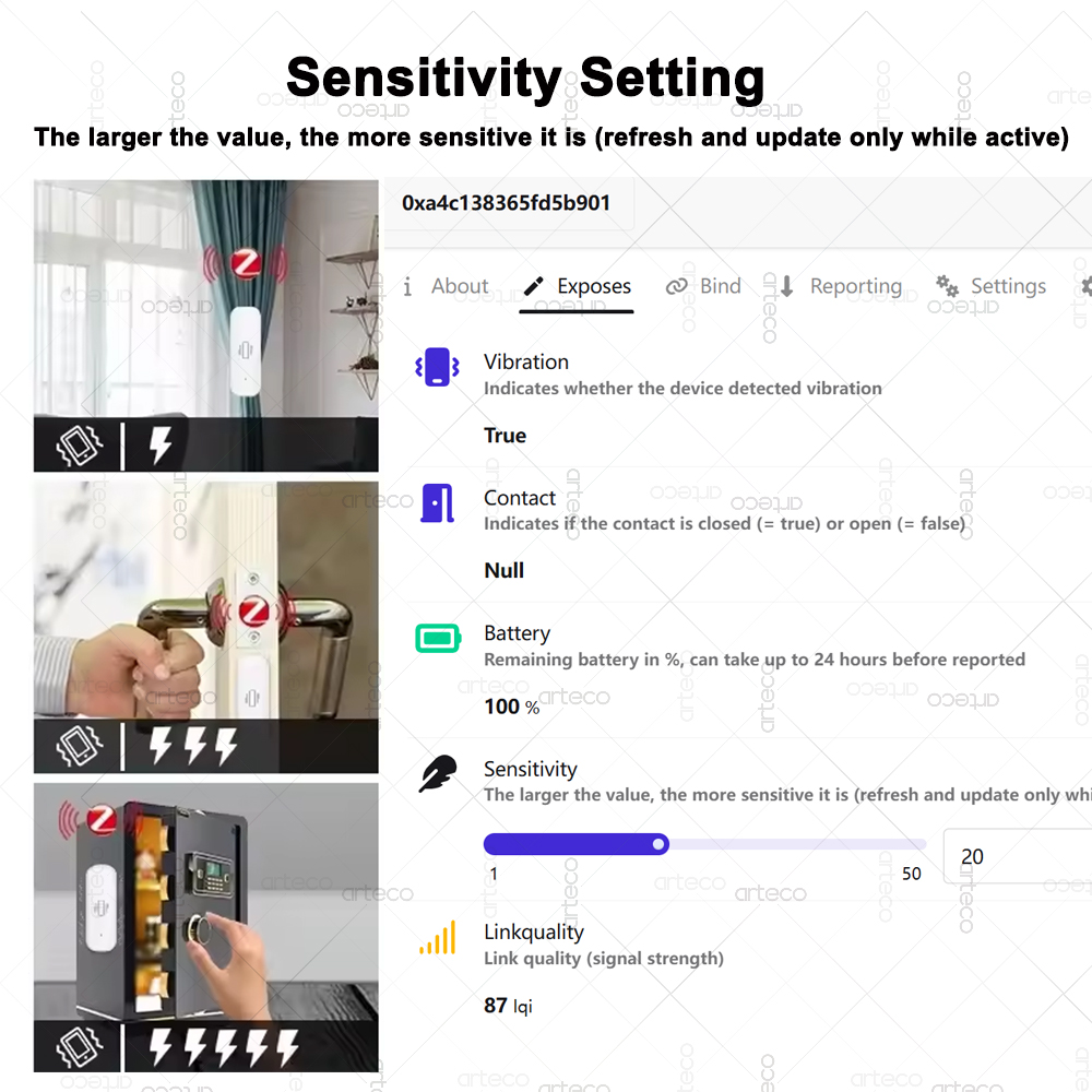 ZigBee スマート振動センサー リアルタイム振動モニター - Smart Home Monitor のレビューと価格