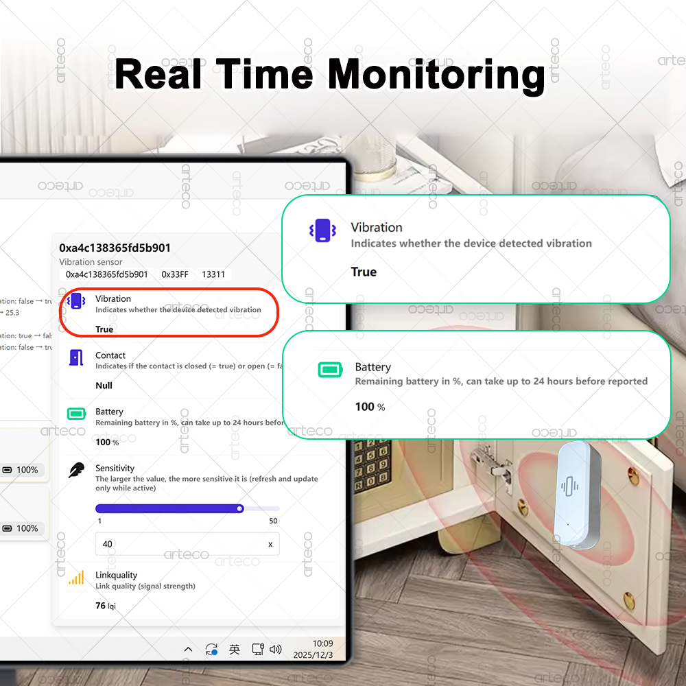 ZigBee スマート振動センサー リアルタイム振動モニター - Smart Home Monitor のレビューと価格