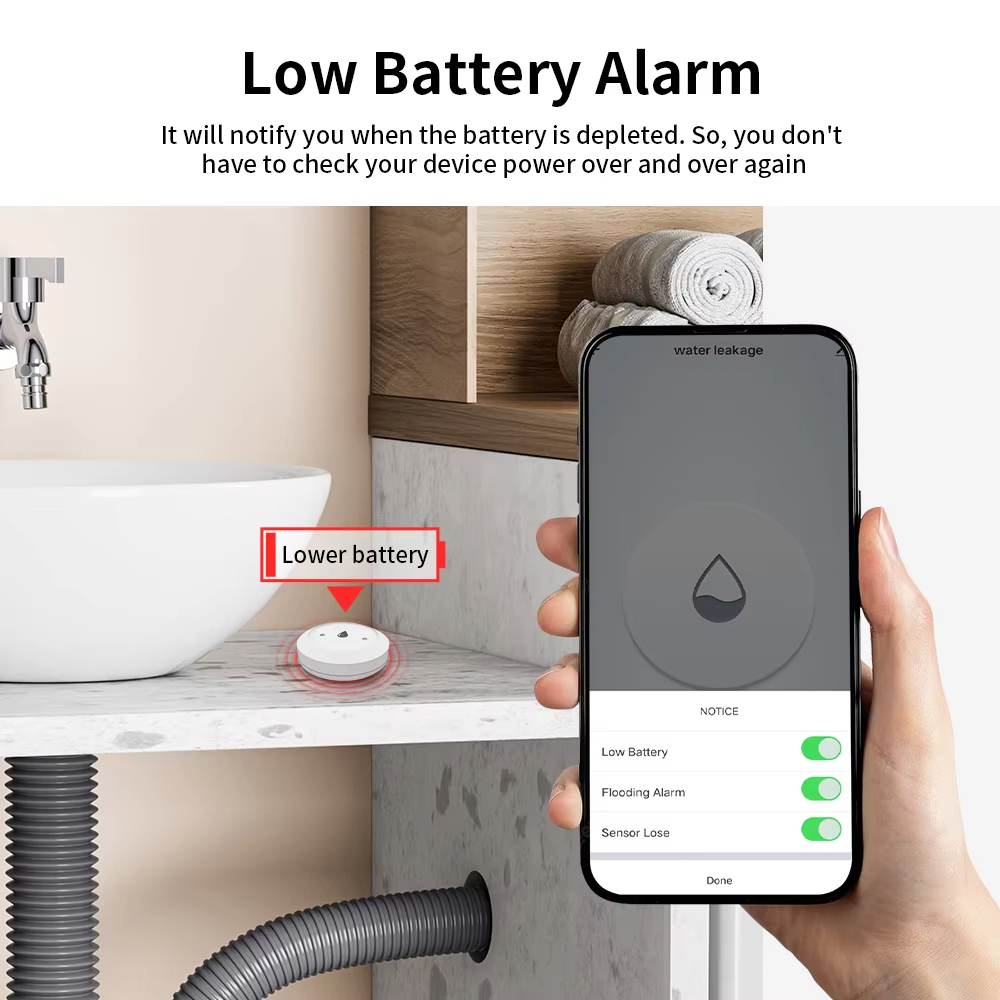 Tuya Zigbee スマート水漏れセンサー洪水漏水センサ - Smart Home Monitor のレビューと価格