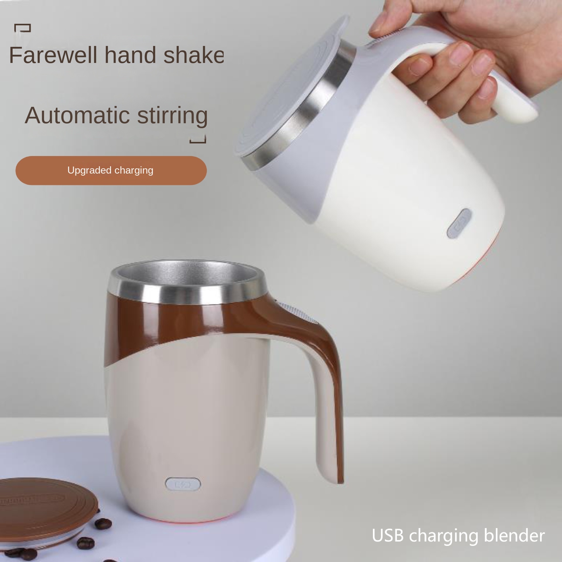 自動攪拌ステンレス鋼電気ミキシングカップ,ポータブル,USB - Smart Home Yam Pounder のレビューと価格