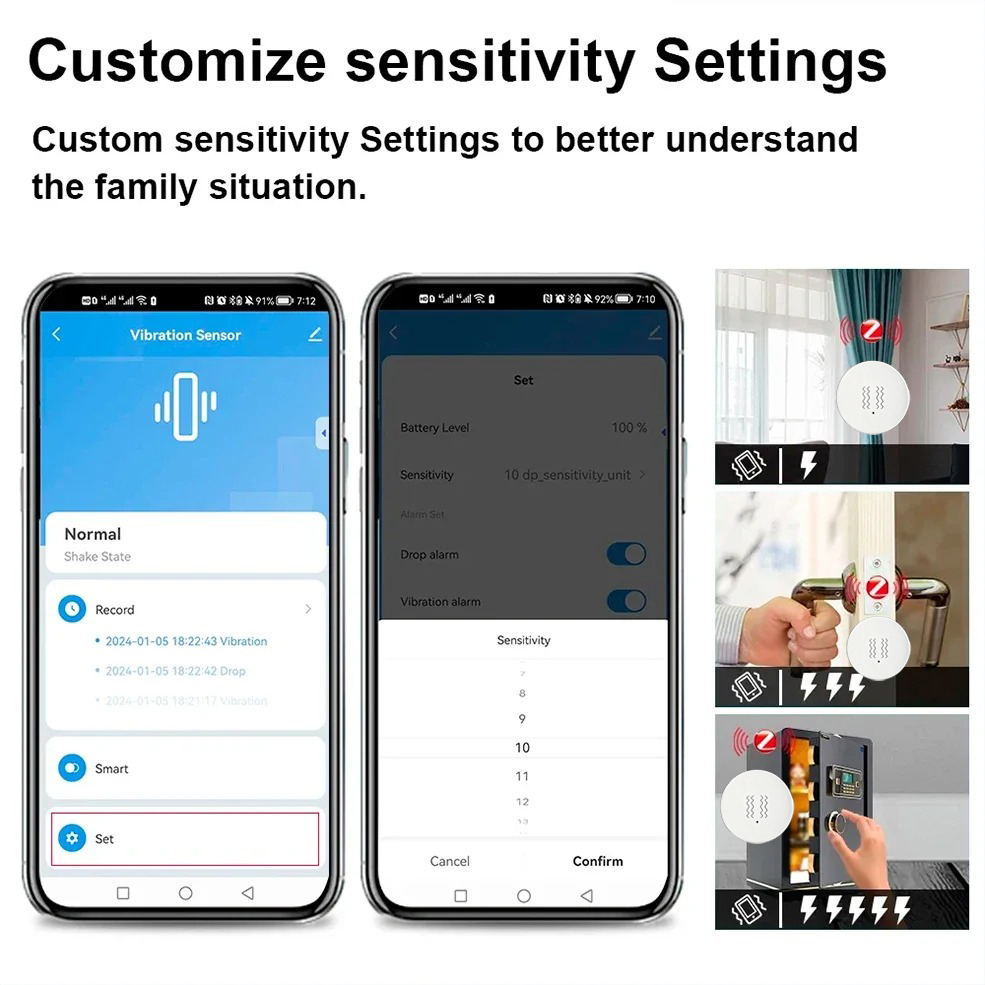 Tuya ZigBee スマート振動＆傾斜センサー ホームセ - Smart Home Monitor のレビューと価格