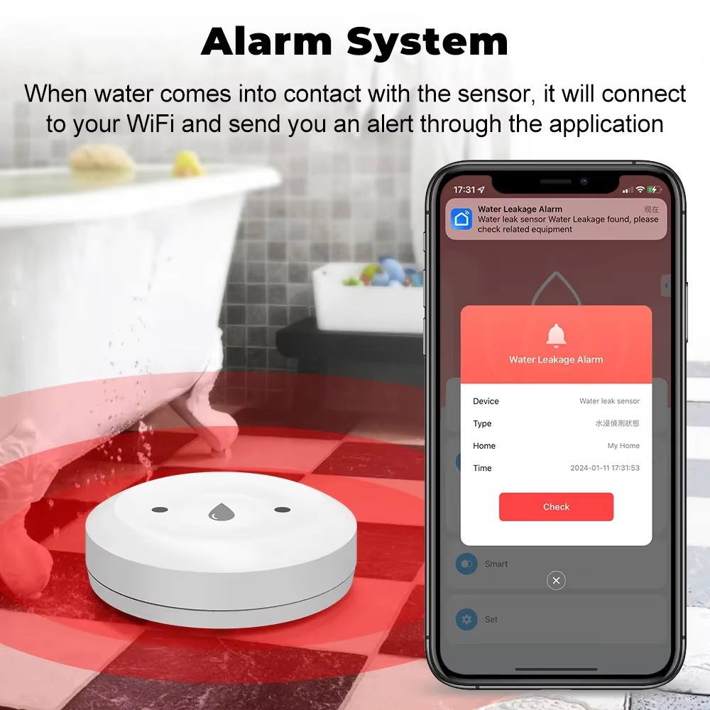 Tuya ZigBee 3.0 水漏れ検知器 スマート洪水セ - Smart Home Features のレビューと価格