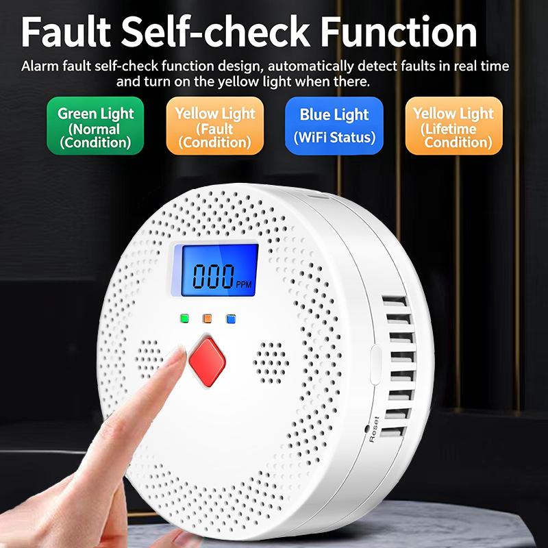 WiFiスマート一酸化炭素検知器アラーム 85dB音声警告  - Smart Home Monitor のレビューと価格