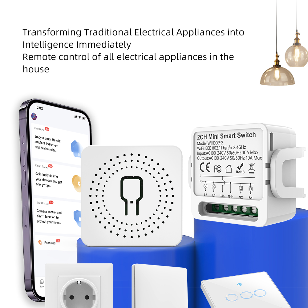 2ウェイTuyaスマートスイッチ2連スマートライトブレーカー - Smart Home Lighting Control のレビューと価格